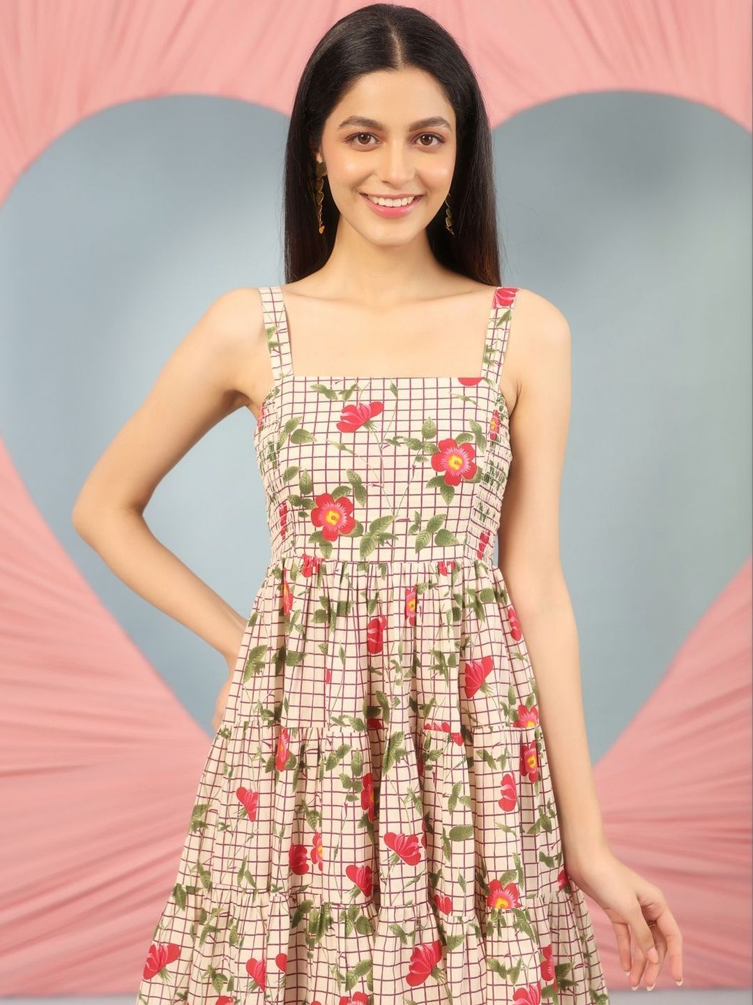 Dhiyona AY Women's Floral Print Fit & Flare Mini Dress