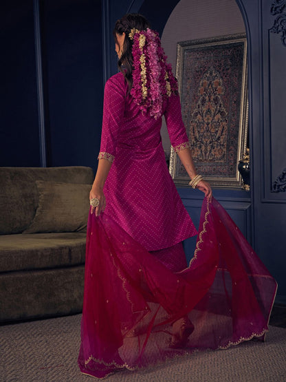 Dhiyona CH Women Ethnic Motifs Printed Regular Sequinned Kurta with Patiala & With Dupatta