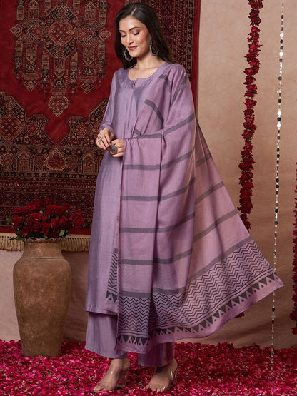Dhiyona KL Women Regular Kurta with Palazzos & With Dupatta