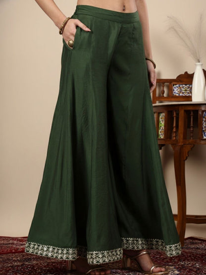 Dhiyona HOP Embroidered Round Neck Straight Kurti & Sharara With Dupatta