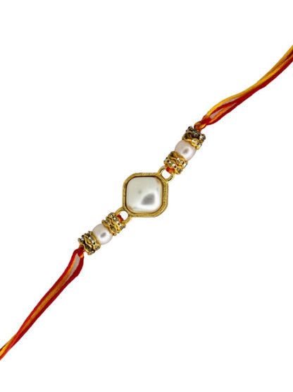 Dhiyona Thread Rakhi Greeting Card & Roli Chawal