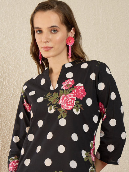 Women Floral Printed Regular Pure Cotton Kurta with Trousers