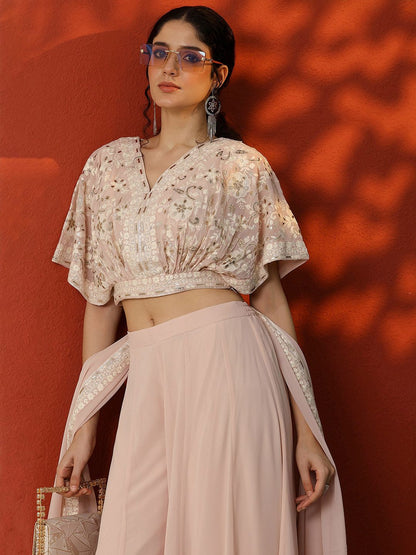 Dhiyona LL Ethnic Motifs Embroidered Top & Palazzo With Dupatta