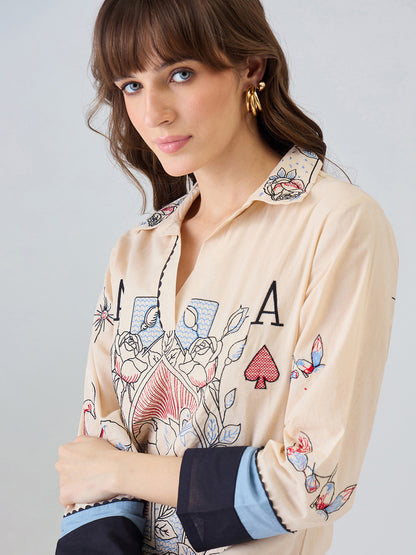 Women Printed Regular Pure Cotton Kurta with Harem Pants
