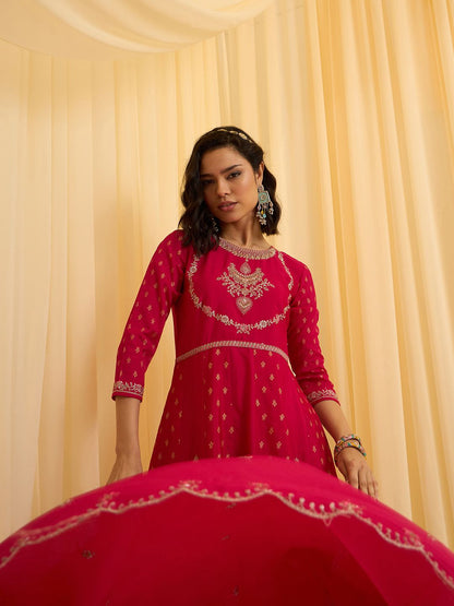 Dhiyona CH Embroidered Anarkali Kurta Set Eith Dupatta