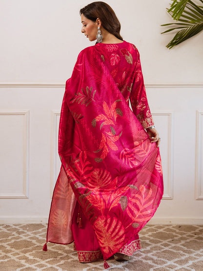 Dhiyona KL Women Floral Printed Kurta with Sharara & Dupatta