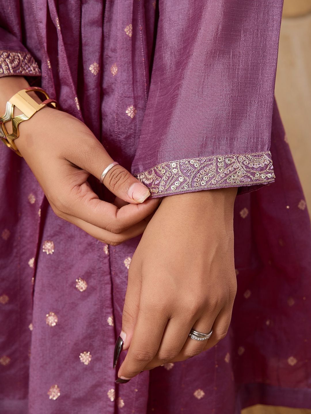 Dhiyona HOP Embroidered A-Line Kurta & Sharara With Dupatta
