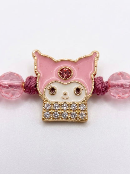 Dhiyona Pink Transparent Beaded Cartoon Character Kids Rakhi With Roli Chawal Chandan Mishri