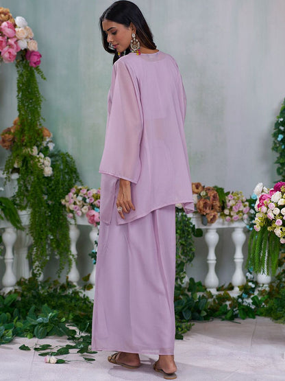 Dhiyona CH Women Embroidered A-line Kurta with Blouse and Skirt