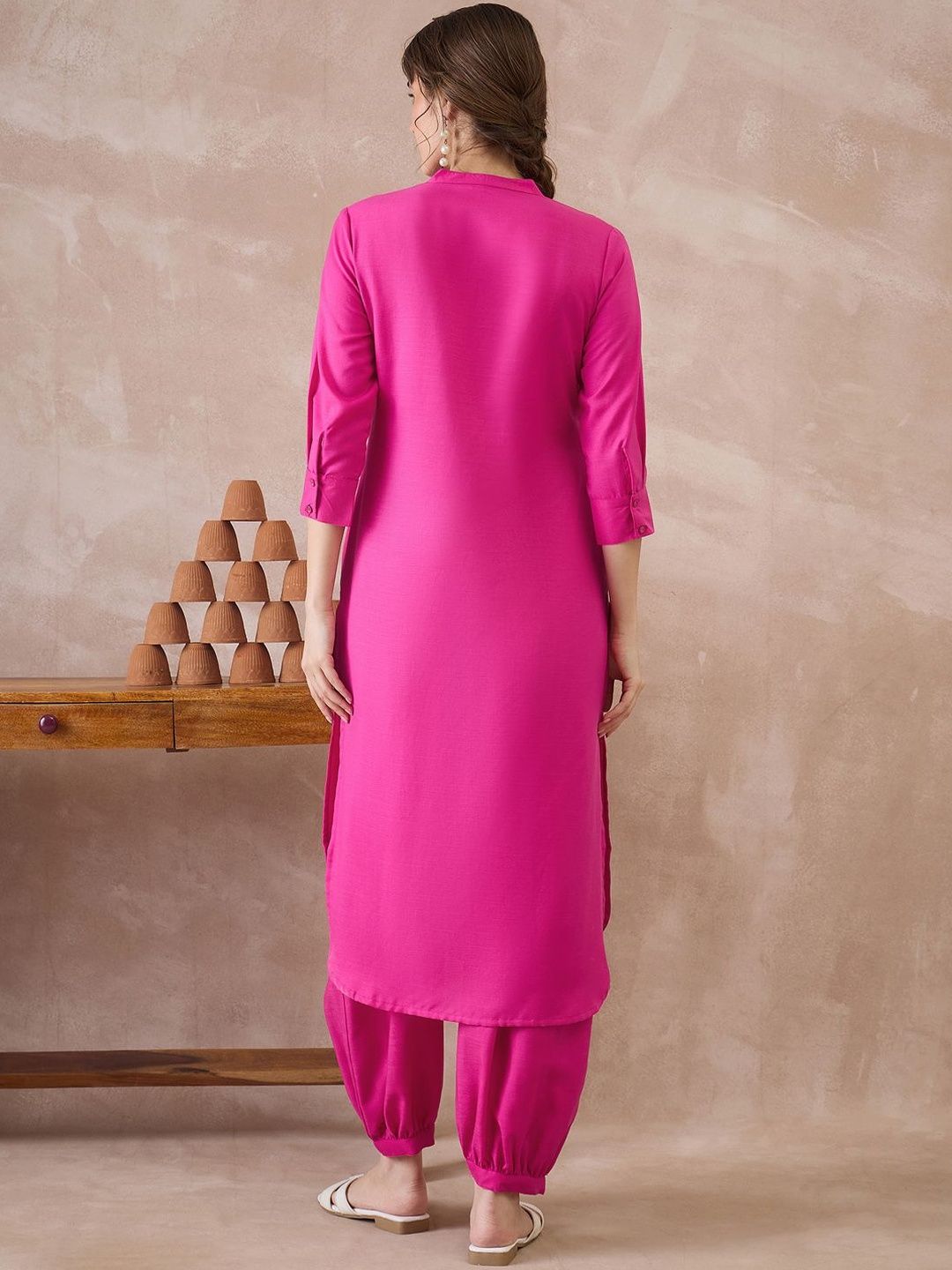 Women Regular Pure Cotton Kurta with Harem Pants