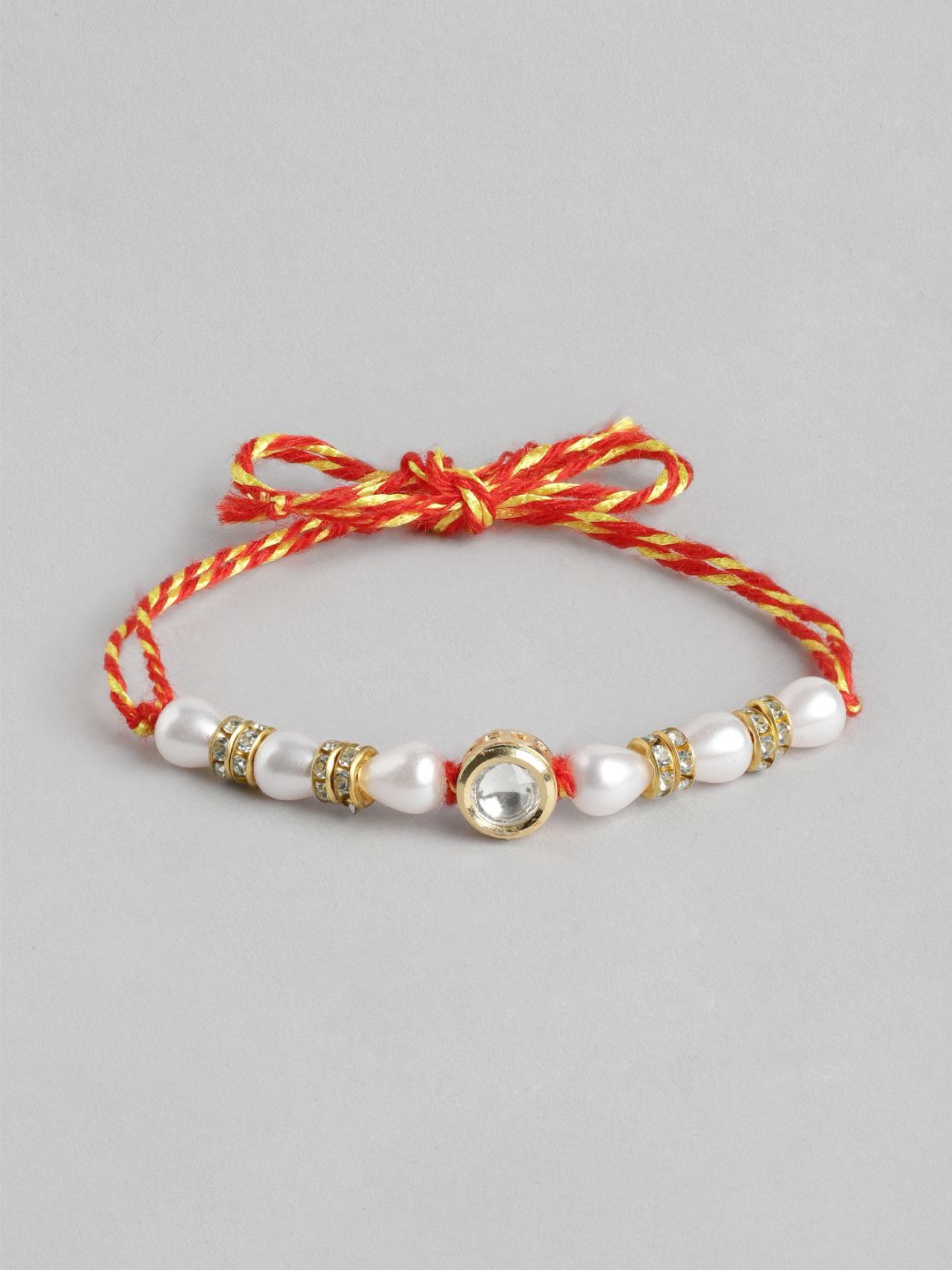 Dhiyona Unisex Set of 2 Beaded Bhai Bhabhi Rakhis With Roli & Chawal