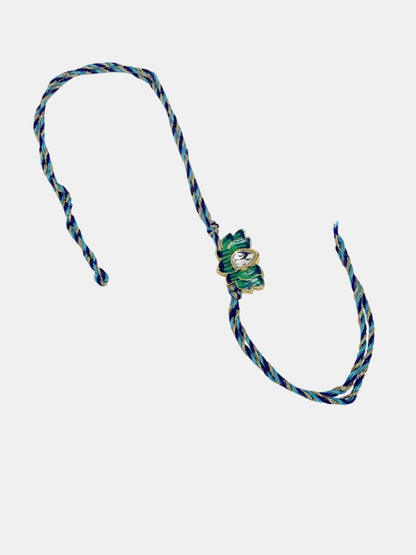 Dhiyona Set Of 2 Kundan-Studded & Beaded Lotus Shape Bhaiya Bhabhi Rakhis With Roli Chawal