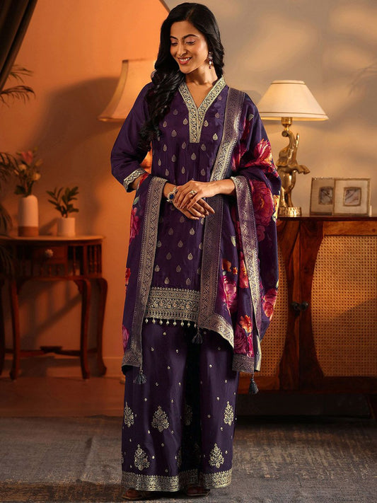 Dhiyona LL Women Woven Design Kurta with Palazzos & Dupatta