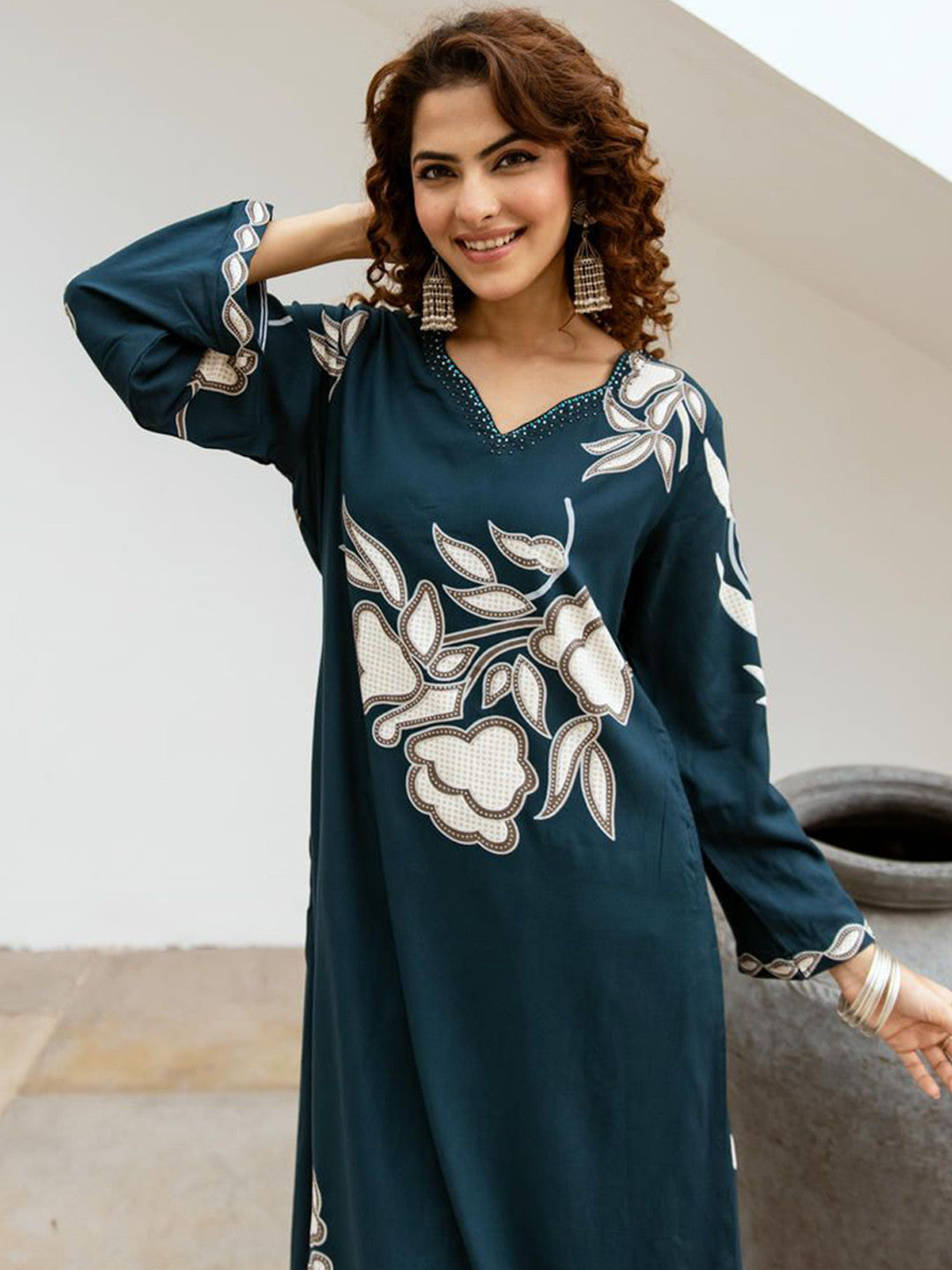 Women Floral Printed Kurta with Palazzo
