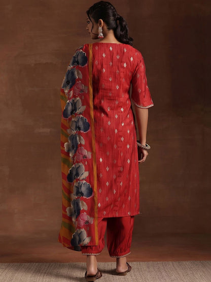 Women Ethnic Motifs Printed Regular Thread Work Kurta with Patiala & With Dupatta