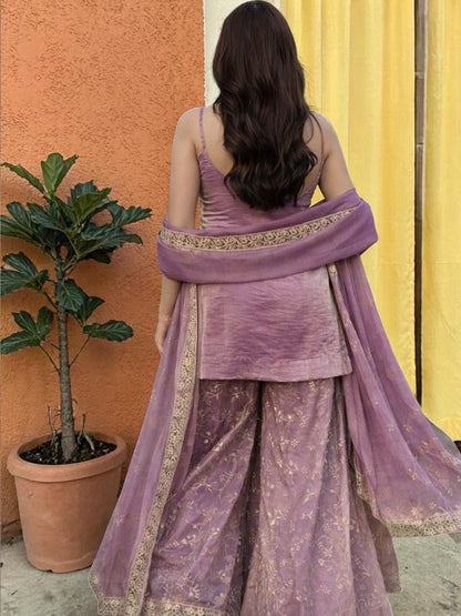 Embroidered Scoop Neck Kurta Sets