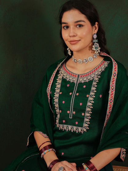 Embroidered Kurta Set With Dupatta