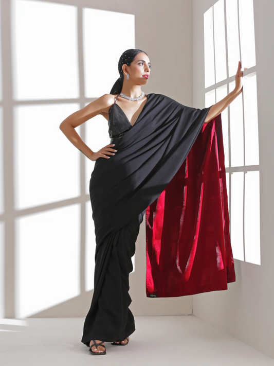 Dhiyona ST Red Black Surprise Saree