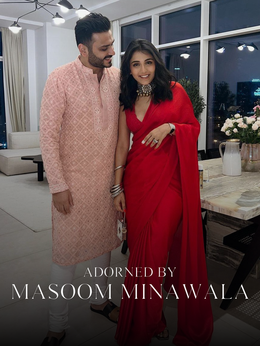 Dhiyona ST Ruby Chiffon Saree with Embroidered Blouse Fabric