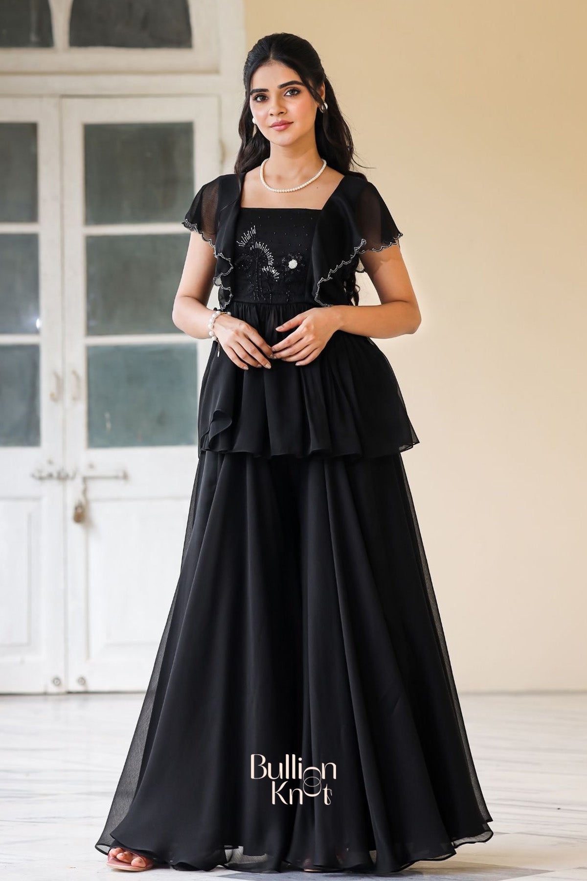 Dhiyona BN Celestial Indo Western in Black