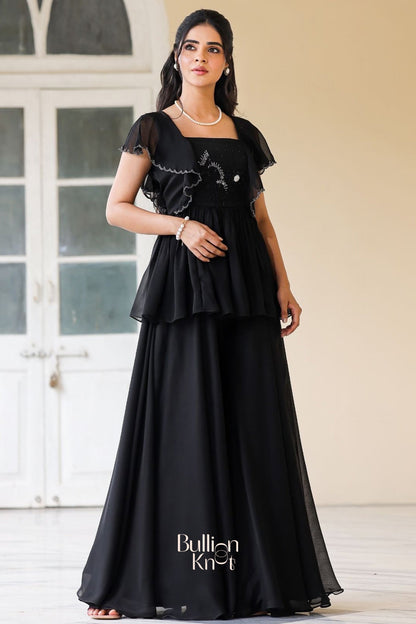 Dhiyona BN Celestial Indo Western in Black