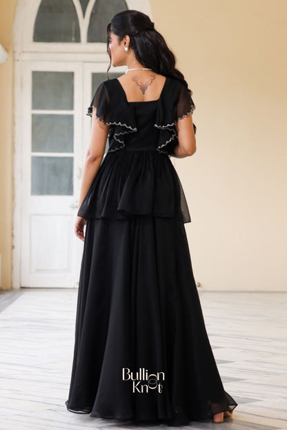 Dhiyona BN Celestial Indo Western in Black