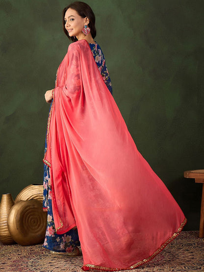 Dhiyona SN Printed Kurta, Palazzo With Dupatta
