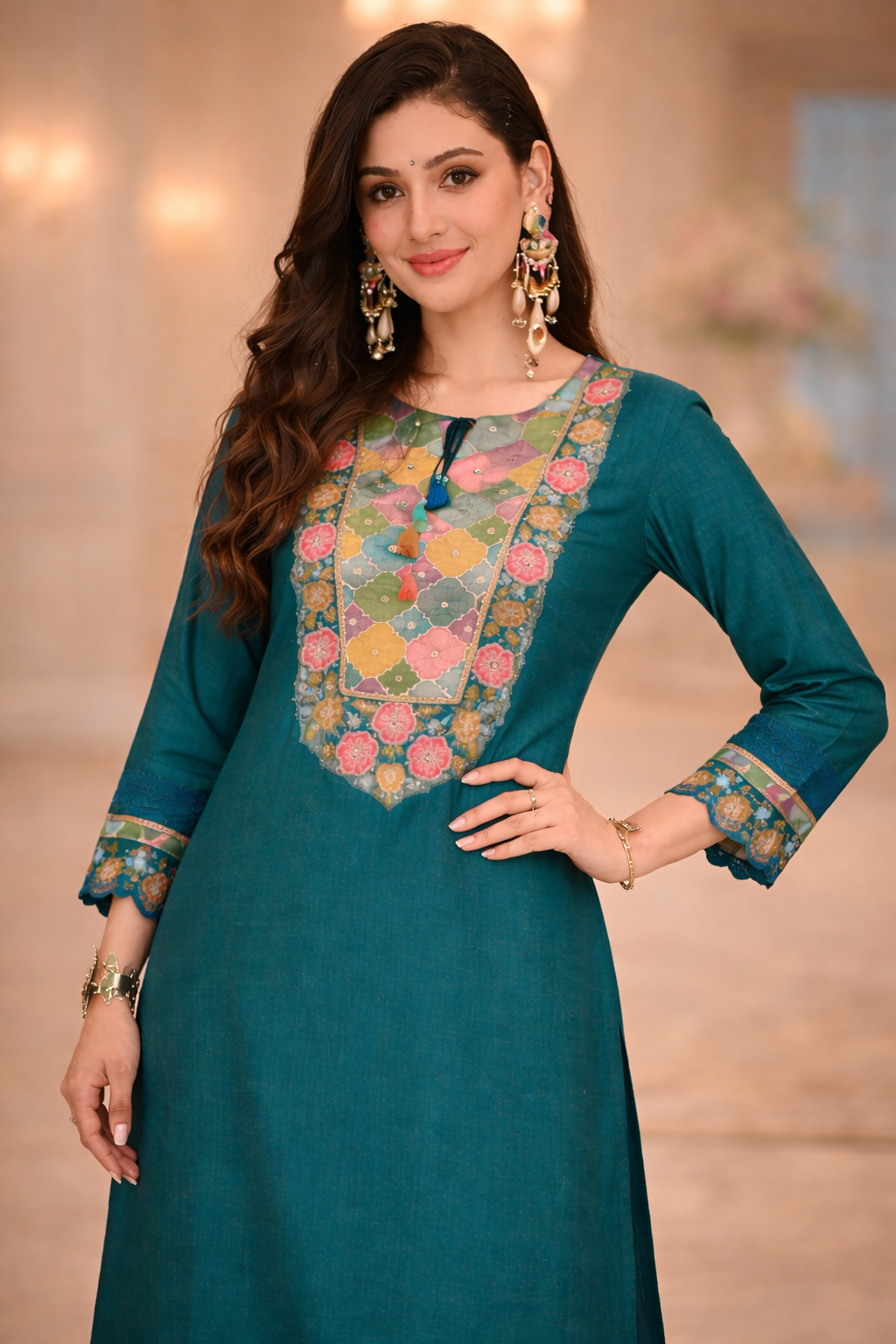 Nazia Peacock embroidery suit Set