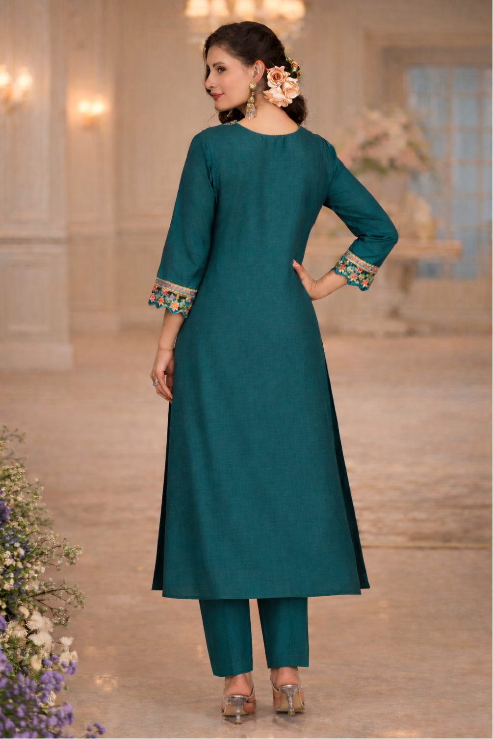 Nazia Peacock embroidery suit Set