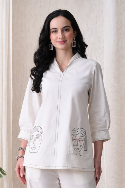 Midushi daisy embroidery Cotton co-ord set