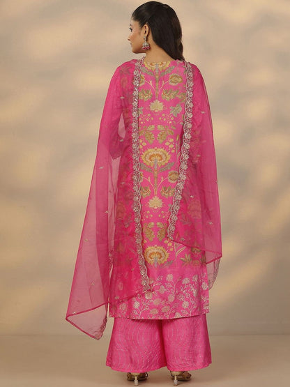 Dhiyona LL Women Floral Printed Kurta with Palazzo & Dupatta