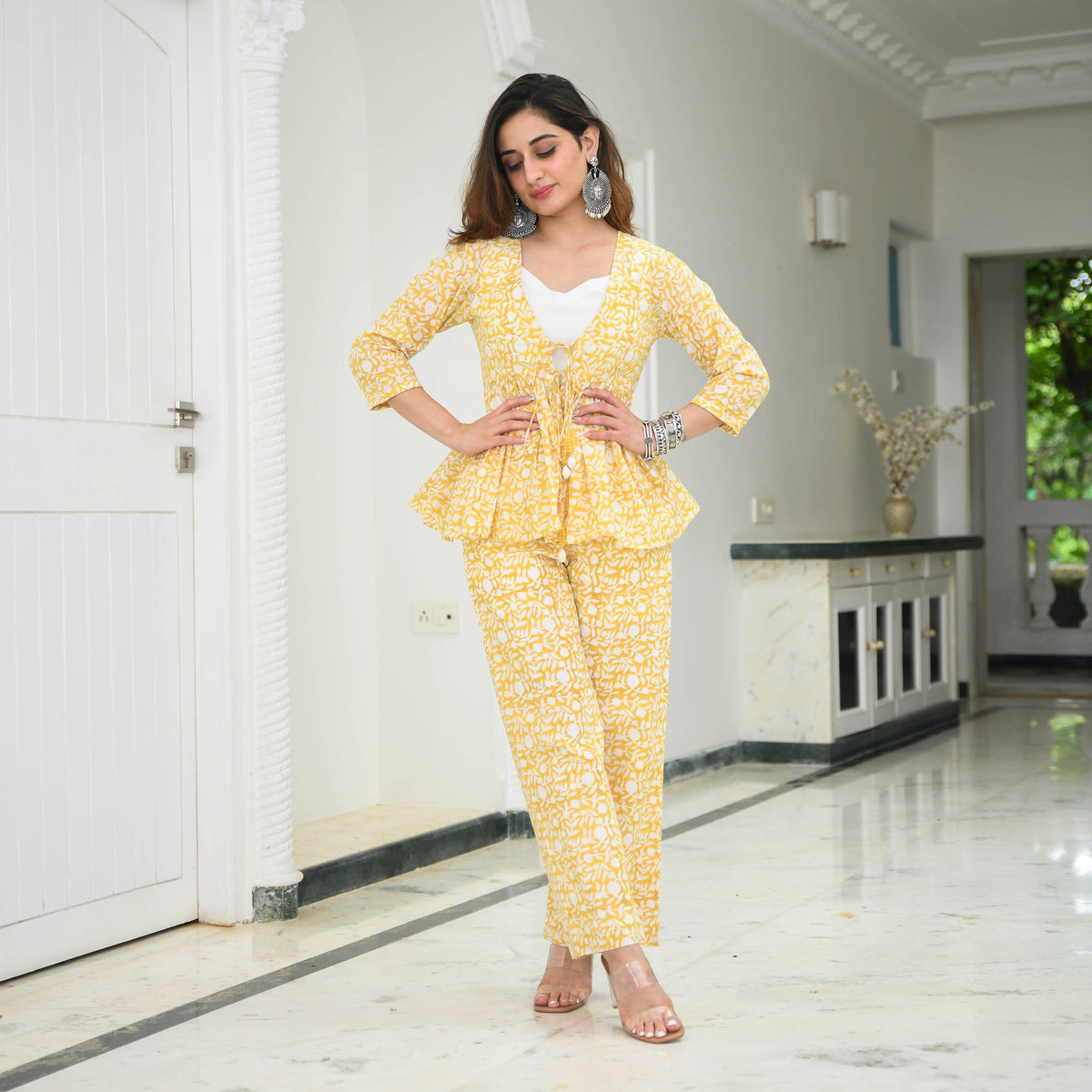 Pineapple Printed Cotton Pant Top