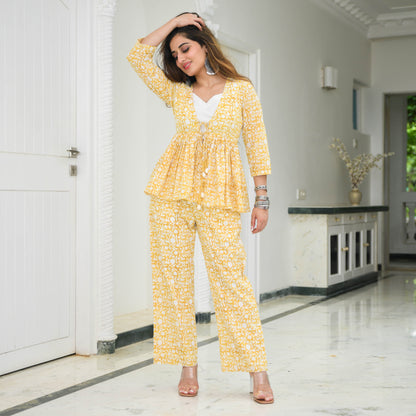 Pineapple Printed Cotton Pant Top