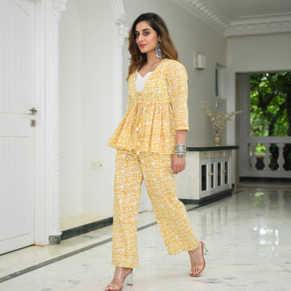 Pineapple Printed Cotton Pant Top