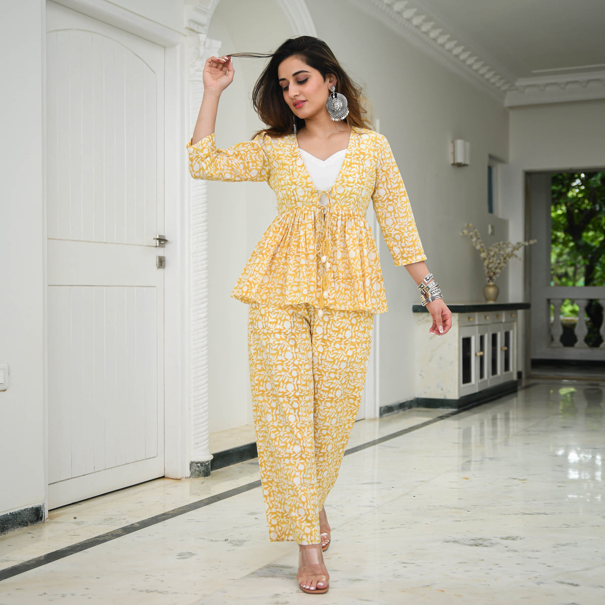 Pineapple Printed Cotton Pant Top