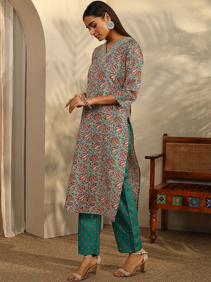 Women Ethnic Motifs Printed Regular Kurta with Trousers & With Dupatta
