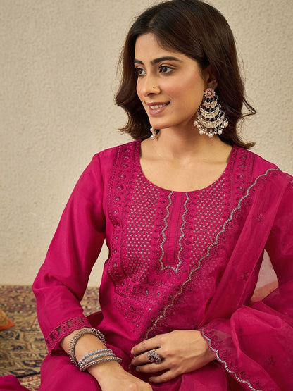 Dhiyona IN Women Ethnic Motifs Yoke Design Anarkali Kurta with Palazzos & Dupatta