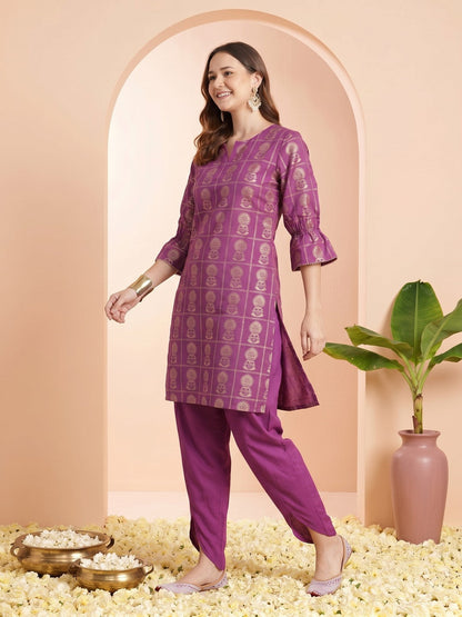 Ethnic Motifs Printed Straight Kurta with Trousers