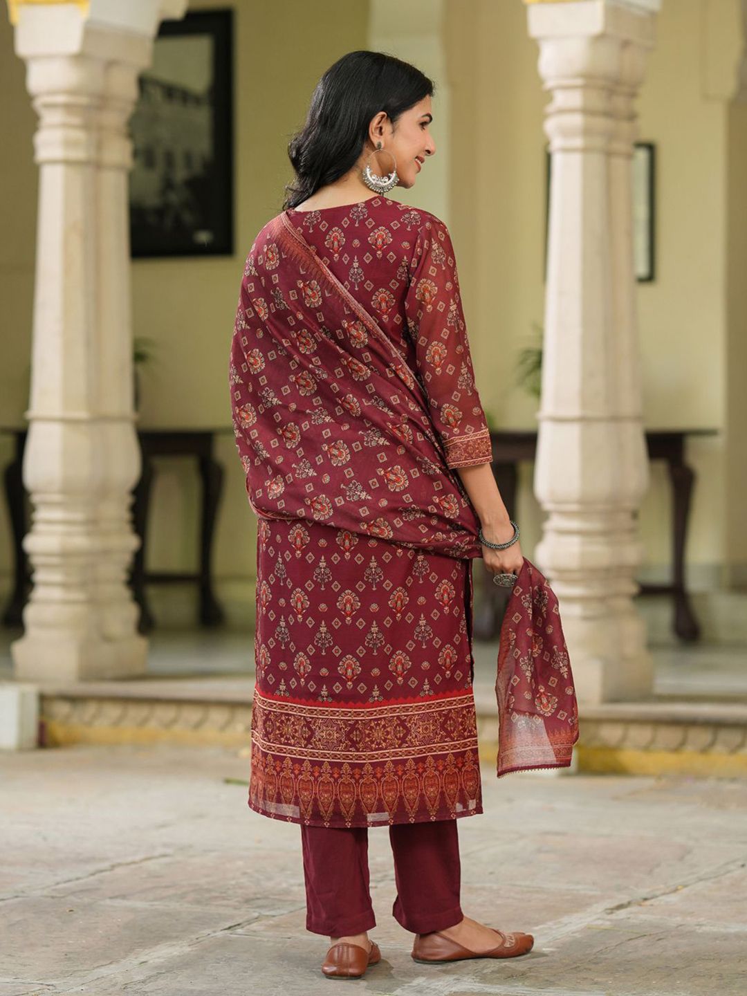 Dhiyona RR Women's Ethnic Motifs Printed Kurta with Trousers & Dupatta