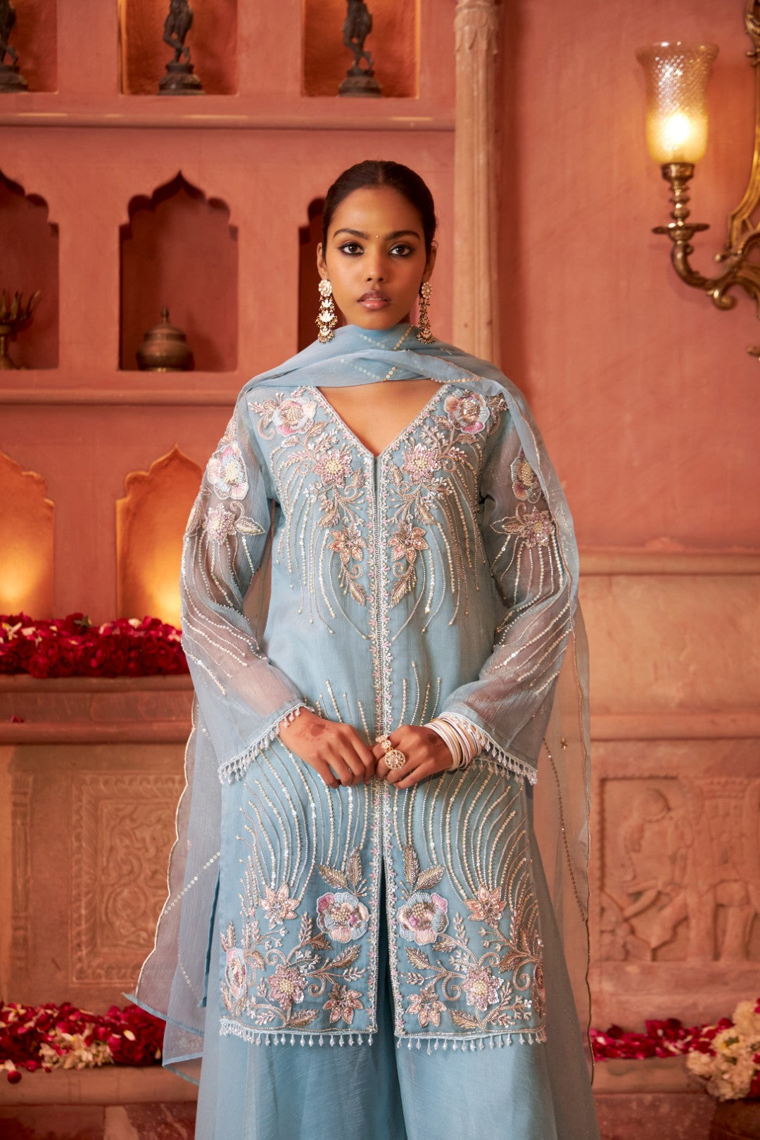 Mihika SoftBlue Full Work Suit set