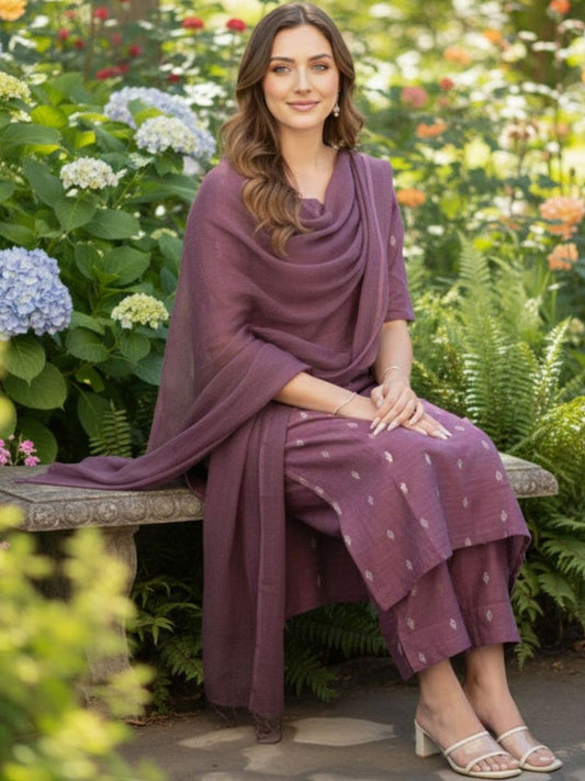 Dhiyona KL Women Regular Kurta with Trousers & With Dupatta