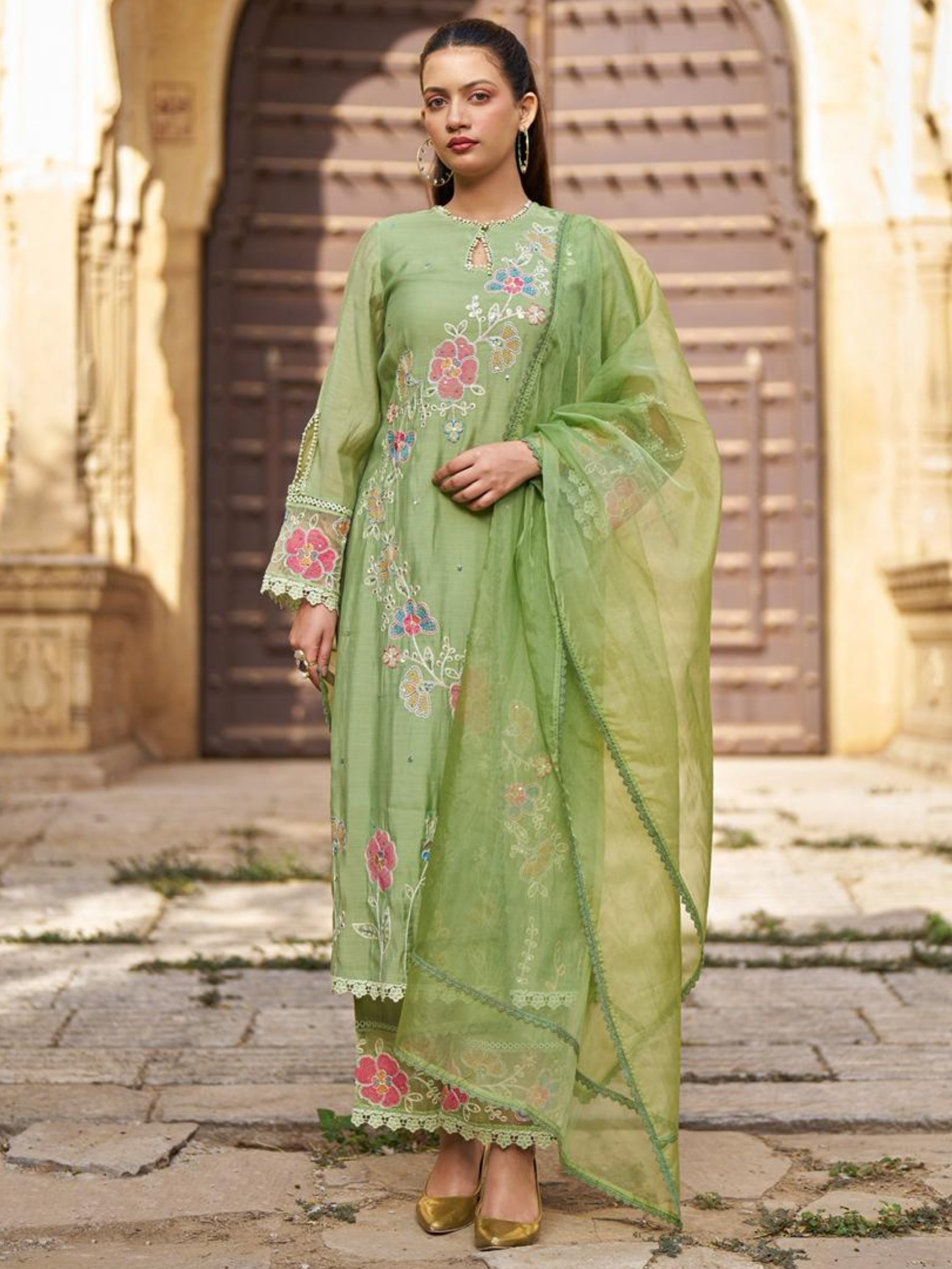 Dagdai Aspar Full Work Lawn Suit Set