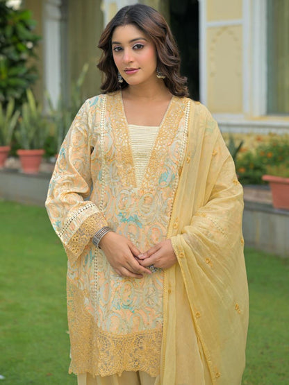 Dagdai Flax Embroidery Cotton Suit Set