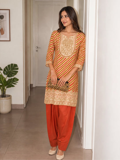 Lipi Kesar Work Farshi Co-Ord Set