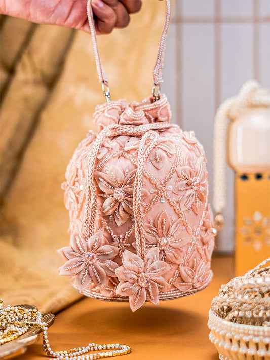 Dhiyona NR Floral Embellished Potli Clutch