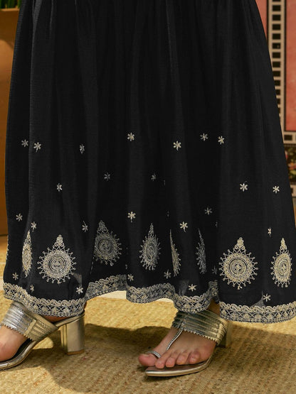 Dhiyona SN Embroidered Round Neck Kurta Sharara & Dupatta