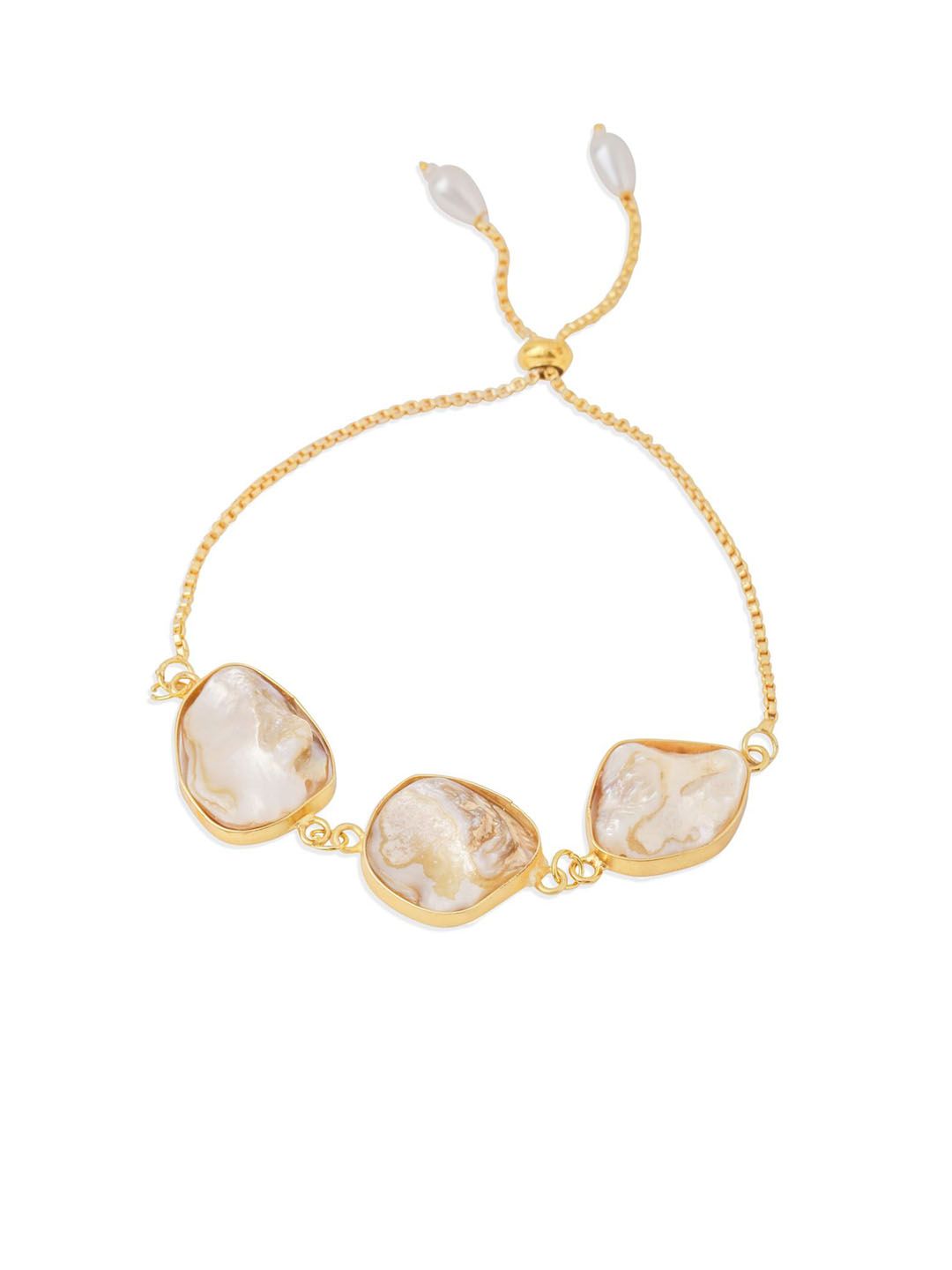 Dhiyona Set Of 2 Gold Toned Pearls Bhaiya Bhabhi Rakhi With Roli Chawal Chandan Mishri