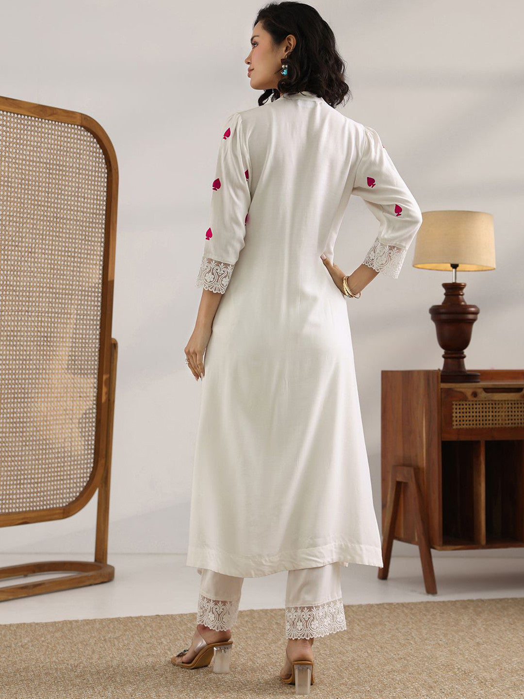 Women Ethnic Motifs Embroidered Regular Kurta with Trousers