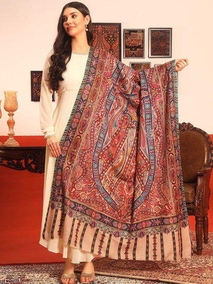 Dhiyona PA Paisley Embroidered Kalamkari Shawl