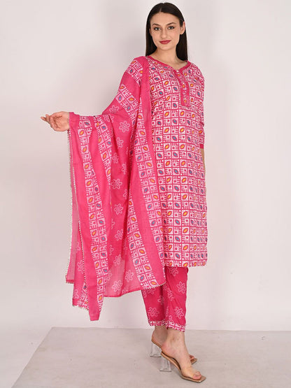 Dhiyona KL Women Floral Printed Regular Kurta with Pyjamas & With Dupatta